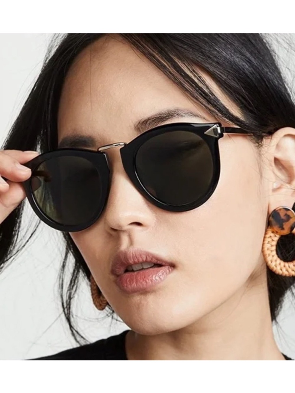 Karen Walker Black Harvest Sunglasses with Case
